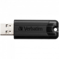 Memorie USB Verbatim PinStripe 256GB, USB 3.0, retractabil, negru