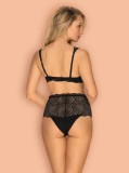 Set Lenjerie Sexy Cu Dantela Klarita, Negru, L/XL, Obsessive
