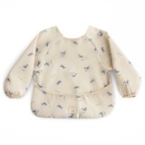 Mushie Long Sleeve Bib bavețică Whales 6-24m 1 buc