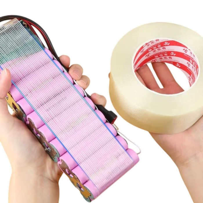 Banda adeziva cu insertie din fibra, pentru acumulatori, 18650, 26650 40mm, 25 metri