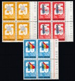ROMANIA 1972 LP 813 A XXV-a ANIV A PROCLAMARII REPUBLICII BLOCURI 4 TIMBRE MNH, Nestampilat
