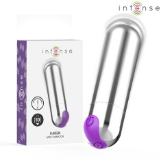 Vibrator Glont INTENSE Karen Mini Reincarcabil Argintiu