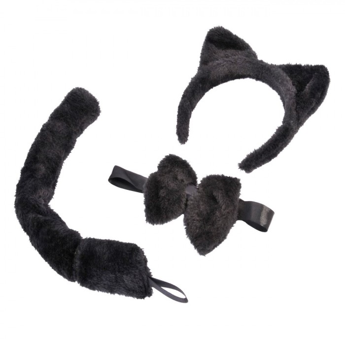 Set Deghizare Pisica, 3 Piese, Negru