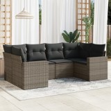 Gossi set mobilier gradina cu perne, 6 piese, gri, poliratan