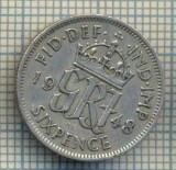 12154 MONEDA -MAREA BRITANIE - SIXPENCE -ANUL 1948 -STAREA CARE SE VEDE, America Centrala si de Sud