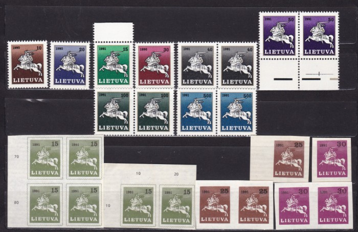 LITUANIA 1990/1991 DANTELATE+ NEDANTELATE LOT MNH