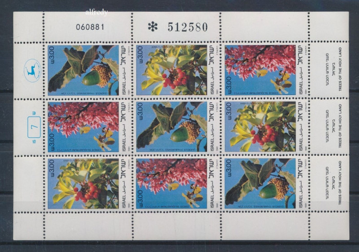 ISRAEL 1981, Flora, Fructe, serie neuzată, bloc, MNH