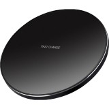 Incarcator Wireless , Fast Charge, 15W, Ultra Slim, compatibil cu iPhone, cablu inclus, Rotund, Negru