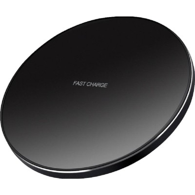 Incarcator wireless flippy, fast charge, 5w - 10w, ultra slim, compatibil cu iphone, cablu inclus, rotund, negru foto