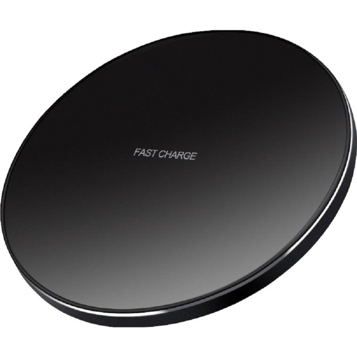 Incarcator wireless flippy, fast charge, 5w - 10w, ultra slim, compatibil cu iphone, cablu inclus, rotund, negru