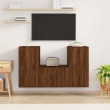 VidaXL Set dulap TV, 3 piese, stejar maro, lemn prelucrat
