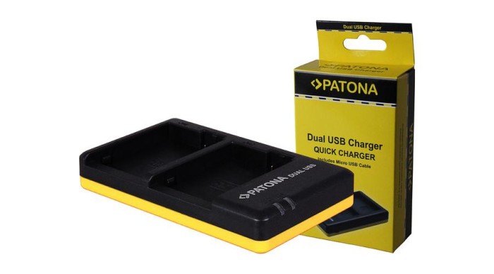 Canon LP-E8, LPE8 Dual Quick baterie / &icirc;ncărcător de baterie cu cablu micro USB - Patona