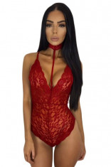 L526-81 Body sexy din dantela semitransparenta si choker foto