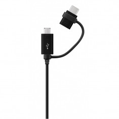 Cablu Date si Incarcare USB la MicroUSB - USB la USB Type-C Samsung EP-DG950DB Combo, 1.5 m, Negru