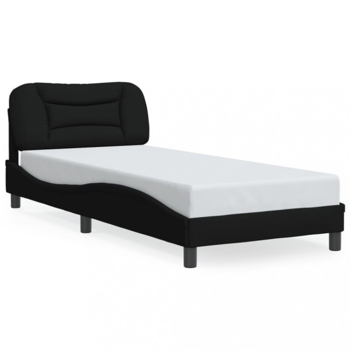 Cadru pat fara saltea Hvar tesatura neagra 90x200 cm