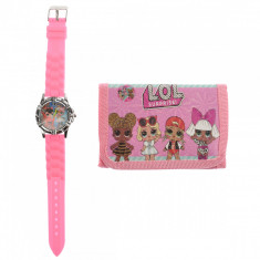 Set ceas, pentru copii, cu LOL SURPRISE, portofel cadou foto