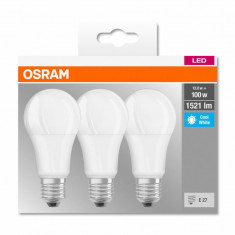 3 Becuri LED Osram Base Classic A, E27, 13W (100W), 1521 lm,lumina neutra