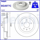Set discuri frana spate DELPHI, Opel Insignia B Country Tourer (Z18), 06.2017-, Insignia B Grand Sport (Z18), 03.2017-, Insignia B Sports Tourer (Z18