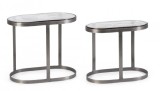 Cumpara ieftin Set 2 masute otel argintiu sticla Zayla 45x25x40 cm, 50x34x50 cm