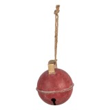 Cumpara ieftin Clopotel Craciun metal auriu rosu &Oslash; 16x18 cm