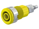 Soclu banană 4mm 32A 1kV galben nichelat alamă
