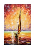 Cumpara ieftin Tablou pictat manual birou, hol, living, dormitor, Velier, 60x40cm ulei pe panza in cutit efect 3D, gata de agatat pe perete