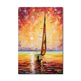 Tablou pictat manual birou, hol, living, dormitor, Velier, 60x40cm ulei pe panza in cutit efect 3D, gata de agatat pe perete