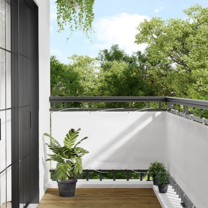 Paravan de balcon, alb, 75x800 cm, 100% poliester oxford GartenMobel Dekor