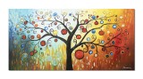 Cumpara ieftin Tablouri pictate manual living, birou, Bucurie, copacul vietii, 140x70cm ulei panza, gata de expus pe perete