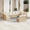 VidaXL Set canapele de grădină cu perne, 12 piese, bej, poliratan 3218368