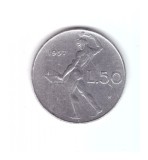 Moneda Italia 50 lire 1957, stare foarte buna, curata