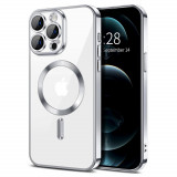 Cumpara ieftin Husa pentru iPhone 12 Pro, Techsuit Luxury Crystal MagSafe, Silver