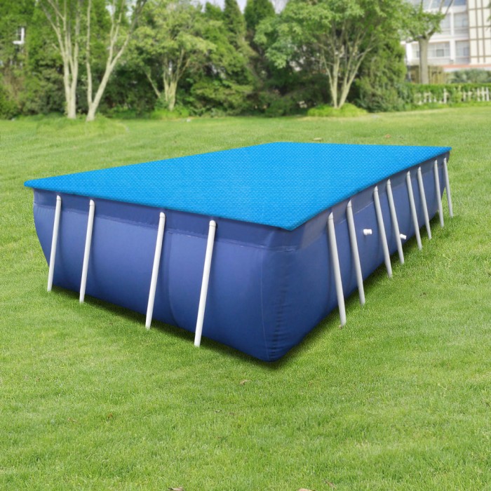 Solar Poolabdeckung Ferrarno 549x274 cm Blau eckig [en.casa] HausGarden Leisure