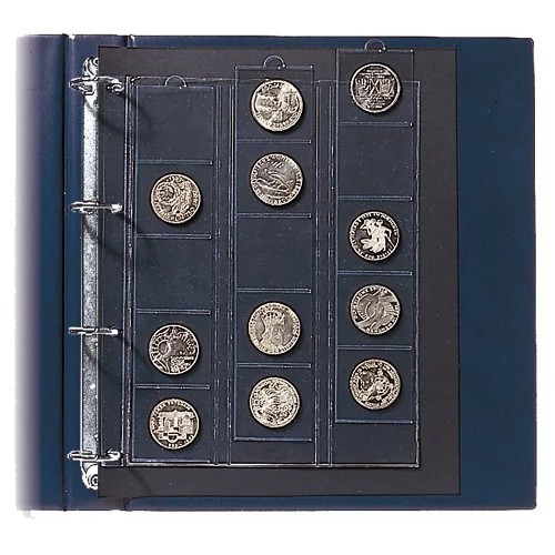 Set 2 folii pentru monede, Compact A4, pentru 30 monede de pana la 44 mm