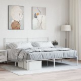 VidaXL Cadru de pat metalic cu tăblie, alb, 180x200 cm 355712