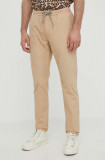 Cumpara ieftin PS Paul Smith pantaloni de bumbac culoarea bej, mulata