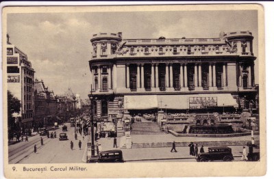 6 - Bucuresti - Cercul Militar, carte postala / terasa , masini foto