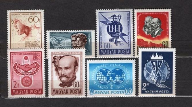 UNGARIA 1965 - ANIVERSARI. PERSONALITATI. 8 SERII NESTAMPILATE, R20