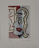 Cromolitografie (44 din 50) semnata Roy Lichtenstein, 27x20 cm, Abstract, Cerneala