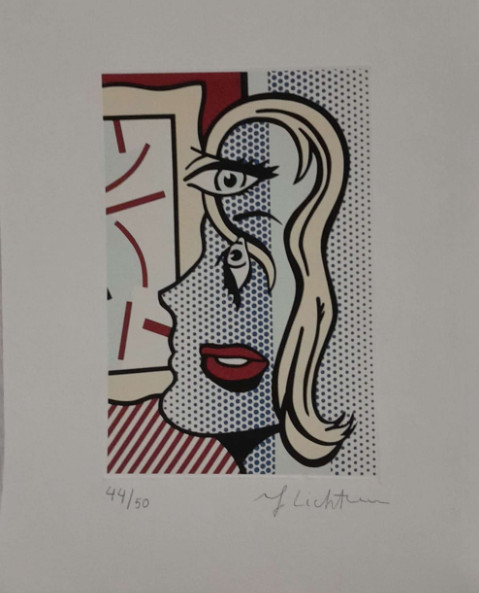 Cromolitografie (44 din 50) semnata Roy Lichtenstein, 27x20 cm