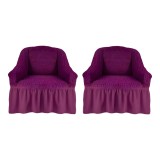 Set 2 Huse Fotoliu Elastice cu Volane, Mov - HEP70