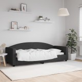 VidaXL Pat de zi, negru, 80x200 cm, material textil