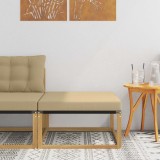 vidaXL Taburet pentru exterior Lemn solid de Acacia și Textilene Alb 901636