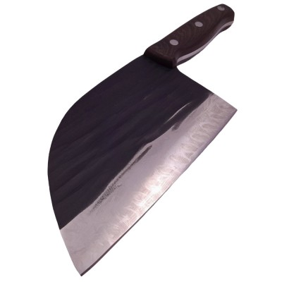 Cutitul bucatarului DEPOX&amp;reg;, lucrat manual, Chef Helper, 29.5 cm, otel inoxidabil, 680 g, negru foto