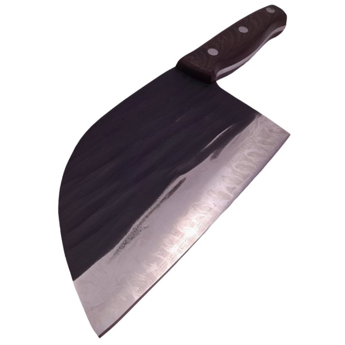 Cutitul bucatarului DEPOX&reg;, lucrat manual, Chef Helper, 29.5 cm, otel inoxidabil, 680 g, negru