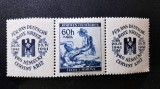 Boemia și Moravia 1941 Crucea Roșie Triptic Orizontal Timbru 60h+40h Asistentă &Icirc;ncadrat de 2 Cupoane Comemorative MNH Neștampilat - A0029