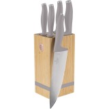 Set cutite 6 piese, suport lemn Taupe Collection Berlinger Haus BH 2974
