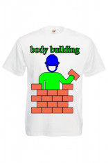 TRICOU BUMBAC PRINT AMUZANT &amp;quot;BODY BUILDING&amp;quot; foto