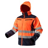 Jacheta de lucru reflectorizanta softshell cu gluga, portocalie, marimea M