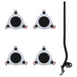 Role pentru mobilă, 4 buc., cu dispozitiv de ridicare, 14,5x13,5x4 cm, oțel, 400 kg
